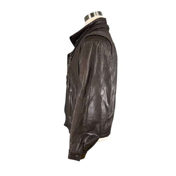 Adventure Bound Mens Brown Leather Jacket W/ Thinsulate Liner Removable Size L - Picture 2 of 14